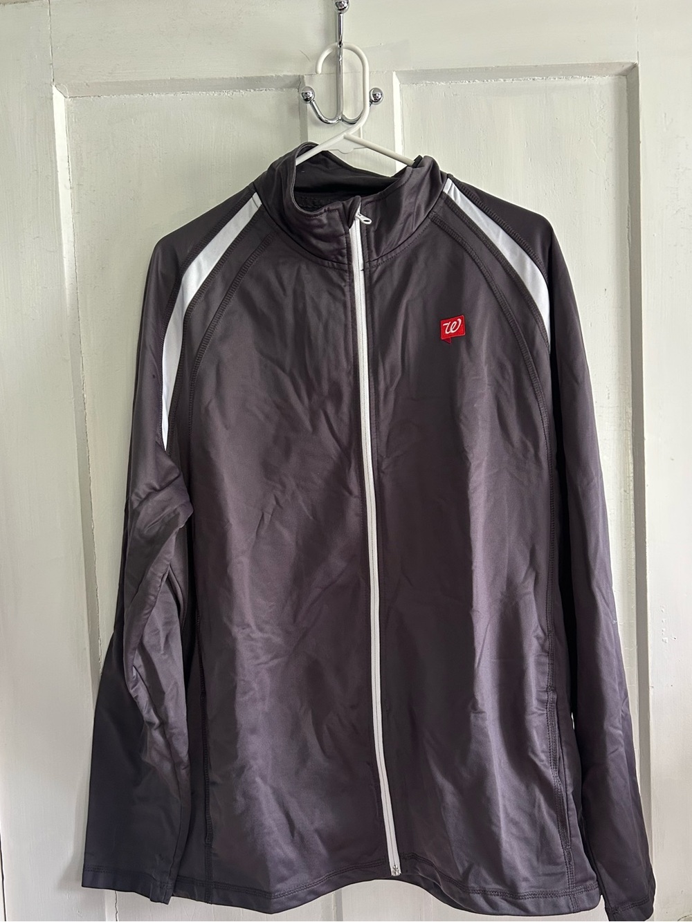 Walgreens Gray Full-Zip Athletic Jacket with White Accents